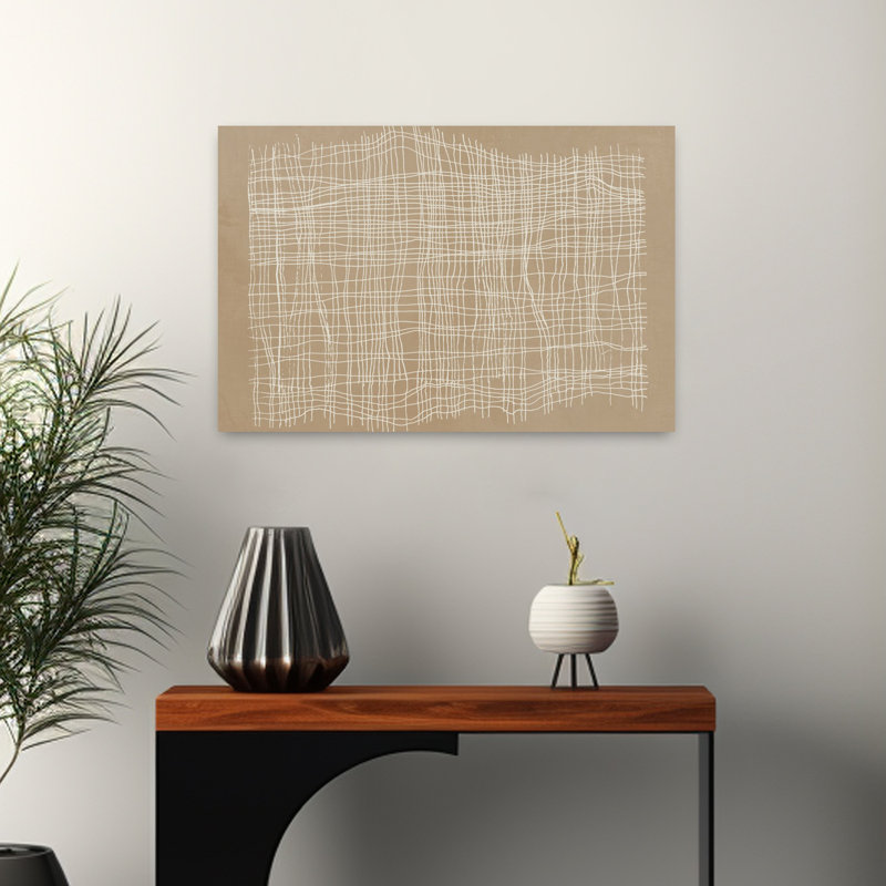 Panier moderne, art géométrique abstrait, H 16 po x l 24 po