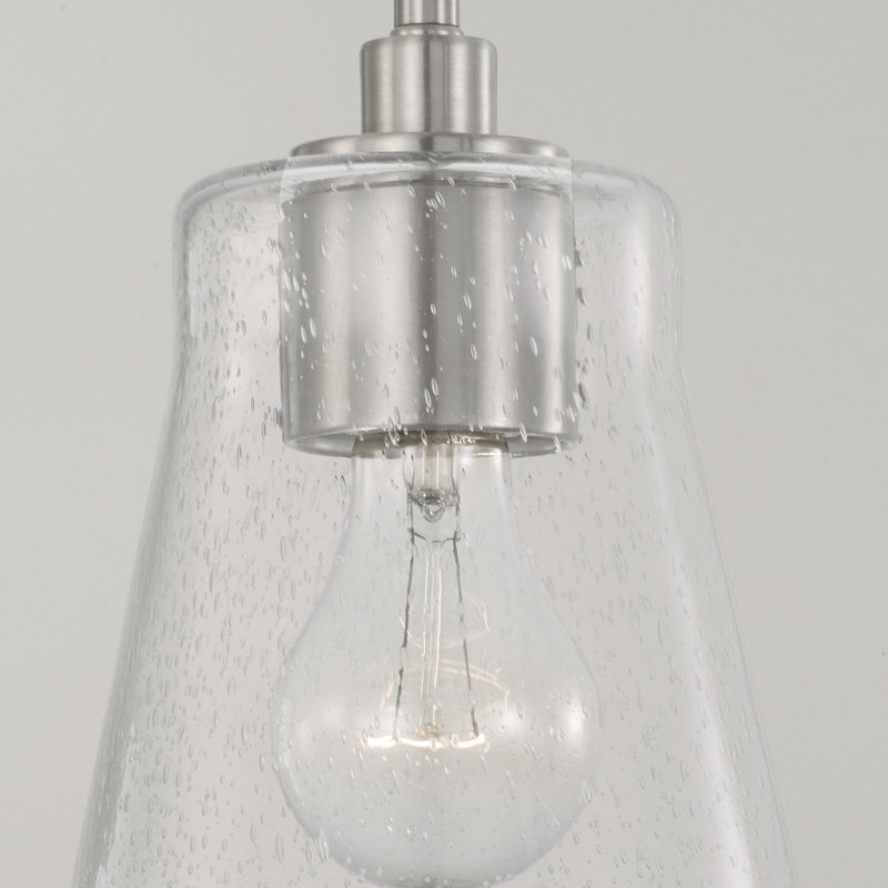 1 - Light Single Pendant, Brushed Nickel