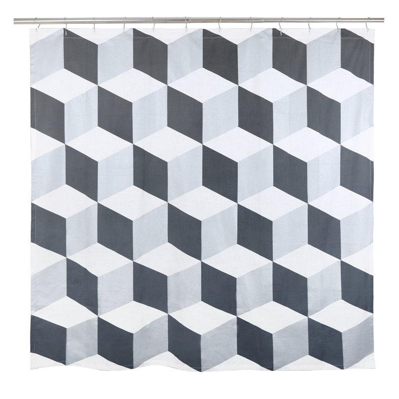 Rideau de douche simple 100% coton Juergen, Gris