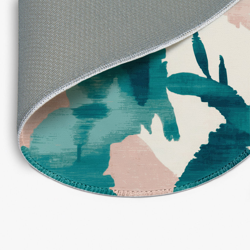Watercolor Beige Indoor and Outdoor Area Rug, Round 5'