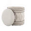Repose-pieds de rangement 18 po en laine tissée à la main beige avec motif touffeté et noué