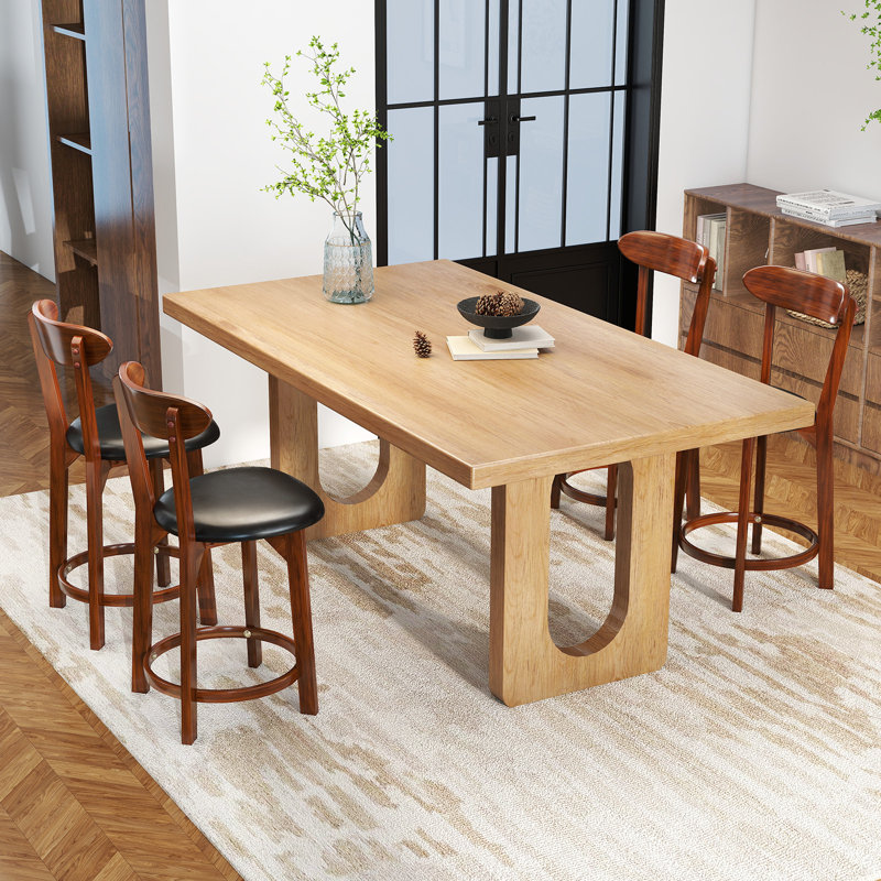 Upholstered Counter Stool with Solid Wood Frame, Counter Stool (60cm Seat Height)