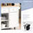 White Kitchen Cart With Power Connector, Drop-Down Leaf & Wine Stand Island Supply Point Drop Leaf, Bottle Stand, 5 Mobility, Space Utilization-1580779069