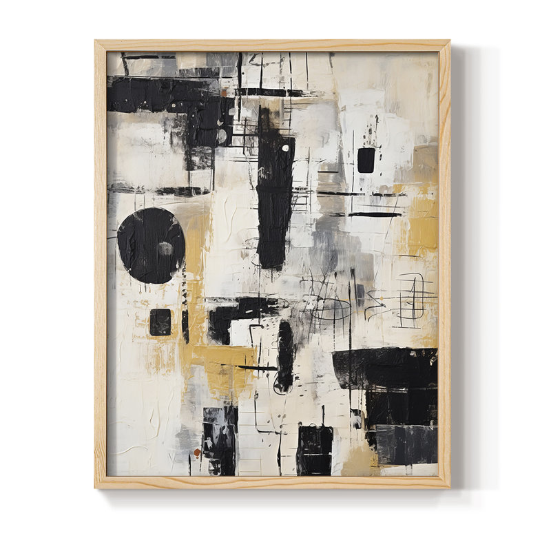 Reproduction encadrée ABSTRACT Series CCCCLXXVII - bois massif, H 15 po x l 12 po