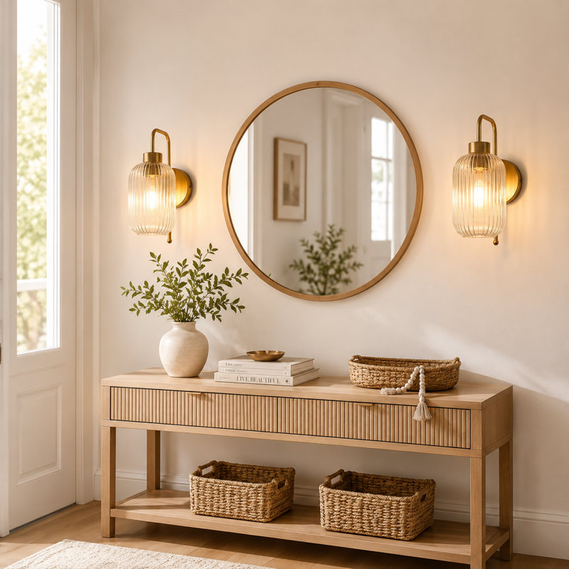 13inch Armed Wall Mounted Sconces Gold Glass Sconce Light