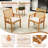 7 PCS Patio Dining Set Acacia Wood Table and Chairs Set with 1.97” Umbrella Hole