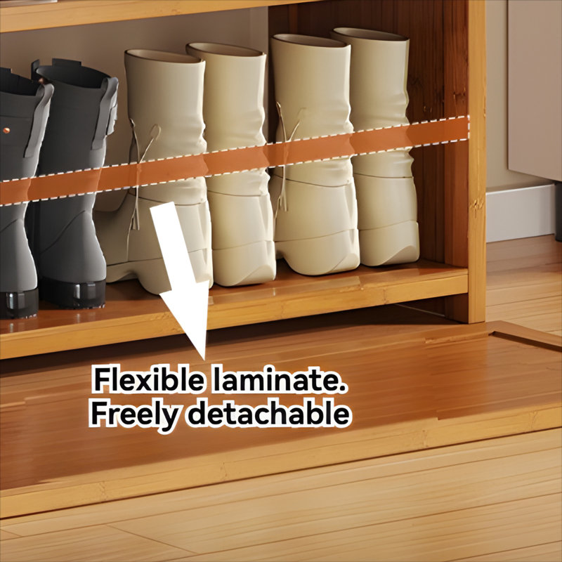 Simple Shoe Rack For Home - Narrow Foldable Multi-Layer Shoe Cabinet, Space-Saving Storage Organizer For Indoor/Entryway, Tan