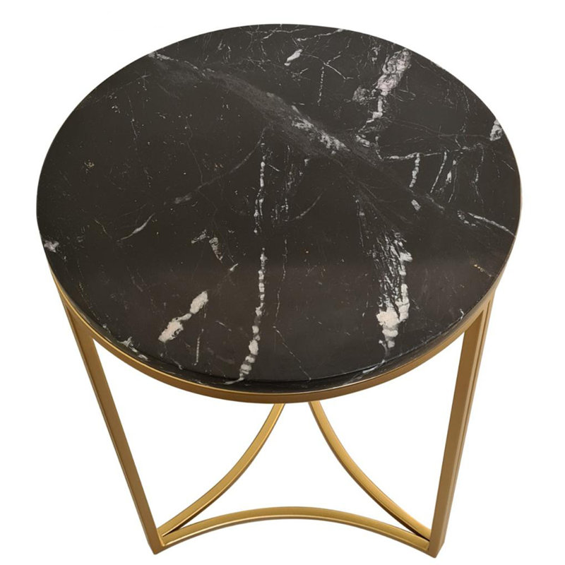 Adwolf End Table, Black/White