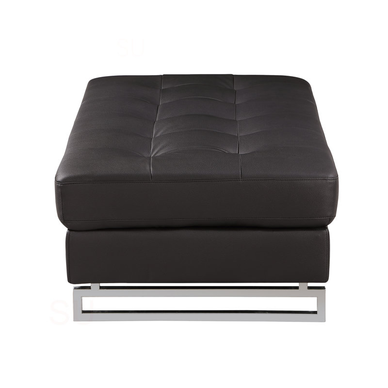 Repose-pieds en cuir véritable Global United, Brown