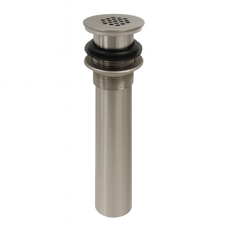 Grid Bathroom Sink Drain, Yes, Brushed Nickel