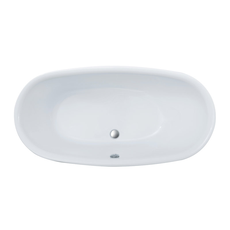 59" x 30" Freestanding Soaking Acrylic Bathtub