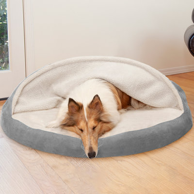 Faux Sheepskin Round Hooded Orthopedic Dog Bed