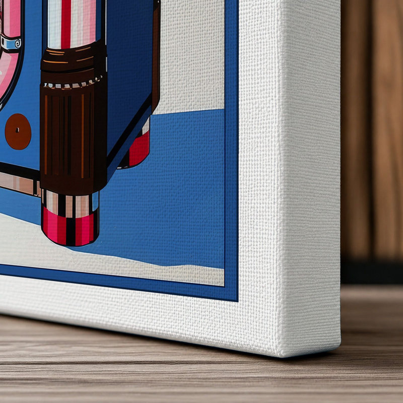 Jukebox Retro - Wrapped Canvas, 30x20 - 76.2 x 50.8 cm, White Border
