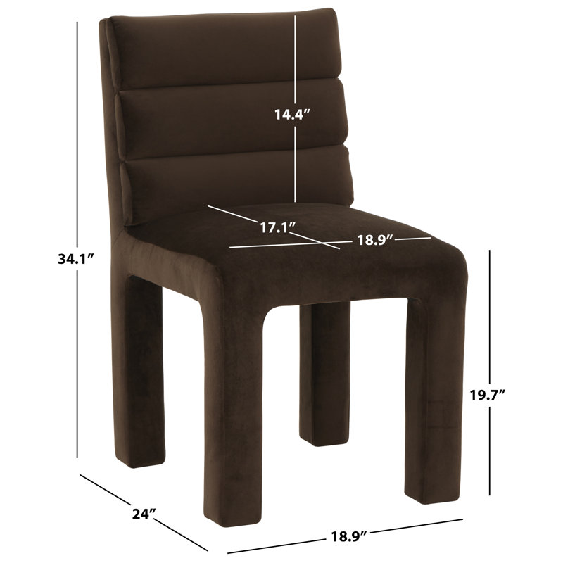 Chaise d'appoint Shepha, Velours brun foncé