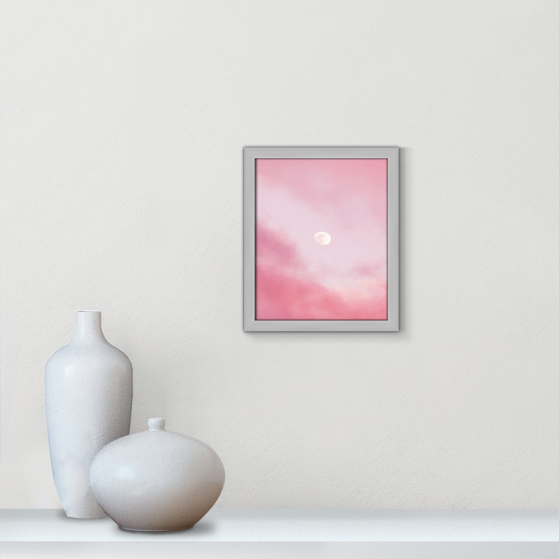 Lunar Cotton Candy Sky par J Lee - impression d'un seul cadre, Cadre argenté mat, H 15 po x l 13 po x P 1,25 po