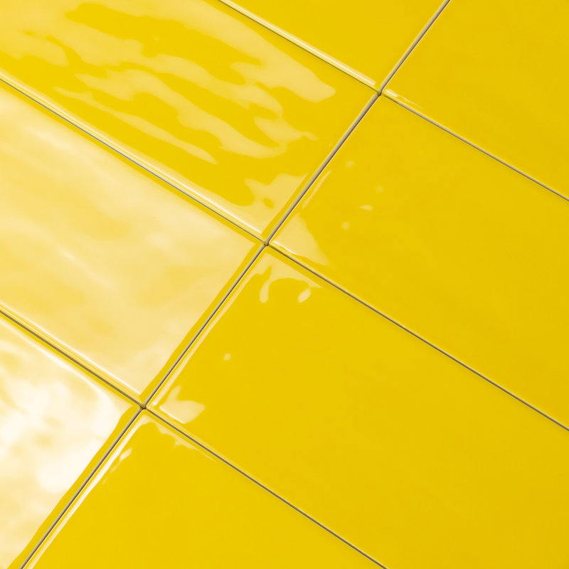 Carreau de mur de métro 4 po x 8 po Jade, Jaune mangue