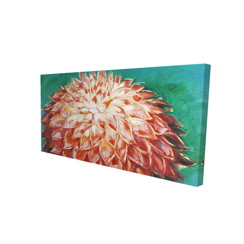Abstrait fleur de dahlia - Toile corail pour la maison