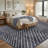 9'x12' Extra Large Geometric Area Rug, Non-Slip, Stain Resistant, Low Pile Modern Carpet for Living Room & Dining Room, Blue-1339763747-1339763751
