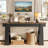 63'' Entryway Console Table, Farmhouse Entryway Table with 2-Tier Shelves, Modern Sofa Table Behind Couch for Living Room, Foyer