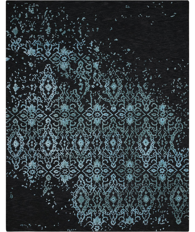 Tapis abstrait bleu / noir Lennear