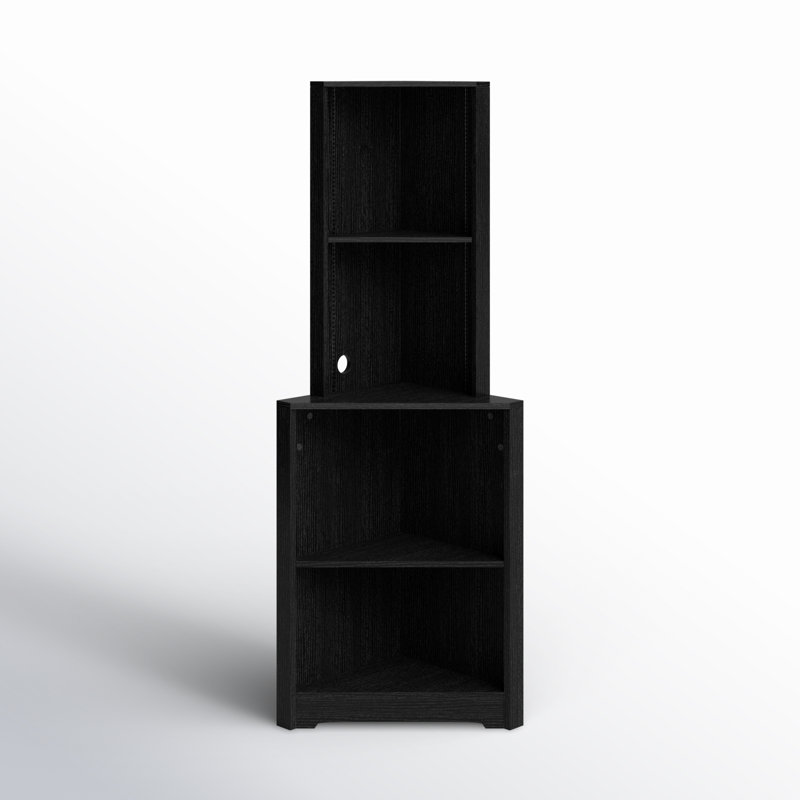 Badina Modern Display Corner Bookcase with Colourful LED Light