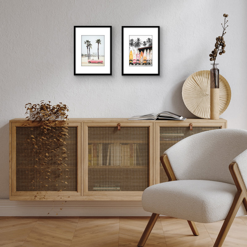 Cadre photo avec passe-partout - Design moderne, verre incassable, crochets en dents de scie doubles, idéal pour la décoration de la maison et du bureau (paquet de 2)
