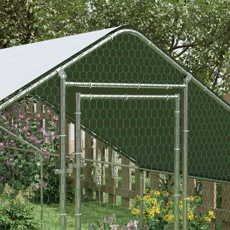Poulailler avec couloir Mitzel, H 79 po x l 118 po x P 394 po