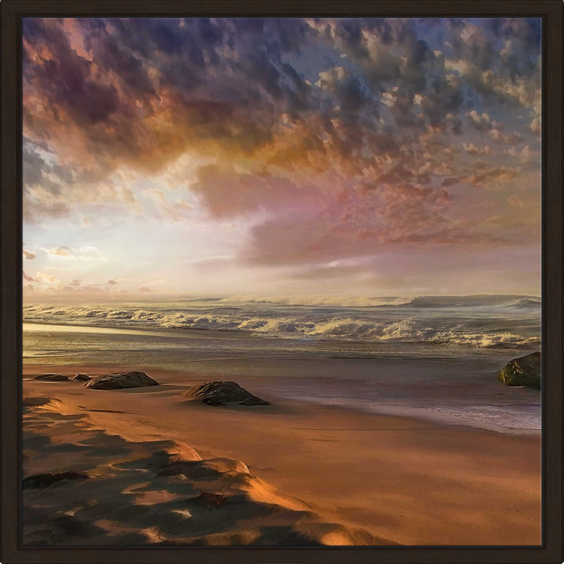 «Summer Magic», reproduction, H 39,5 po x l 63,5 po x P 2 po, Cadre flottant espresso