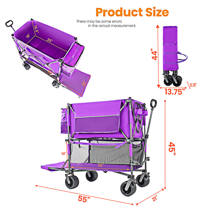 Double-Layer Wagon With Brakes, Purple