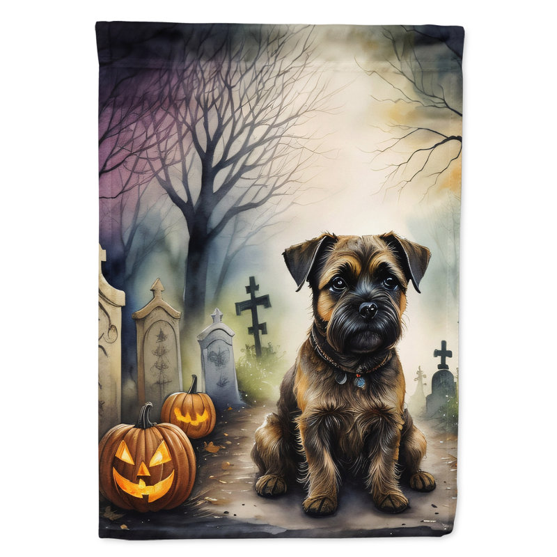 Drapeau de jardin d'Halloween Border Terrier Spooky