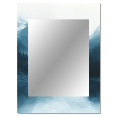 Winter Misty Peaks In The Morning I - Mountains Decorative Wall Mirror, Traditional Large Mirror, Printed Metal Art