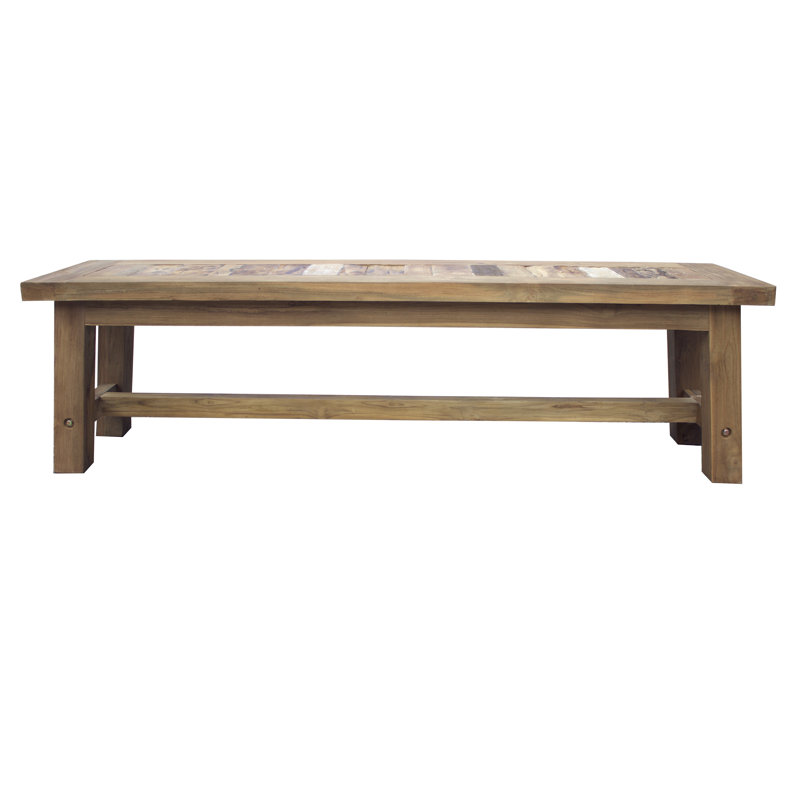 Recycled Teak Bench, Natural/Unfinished