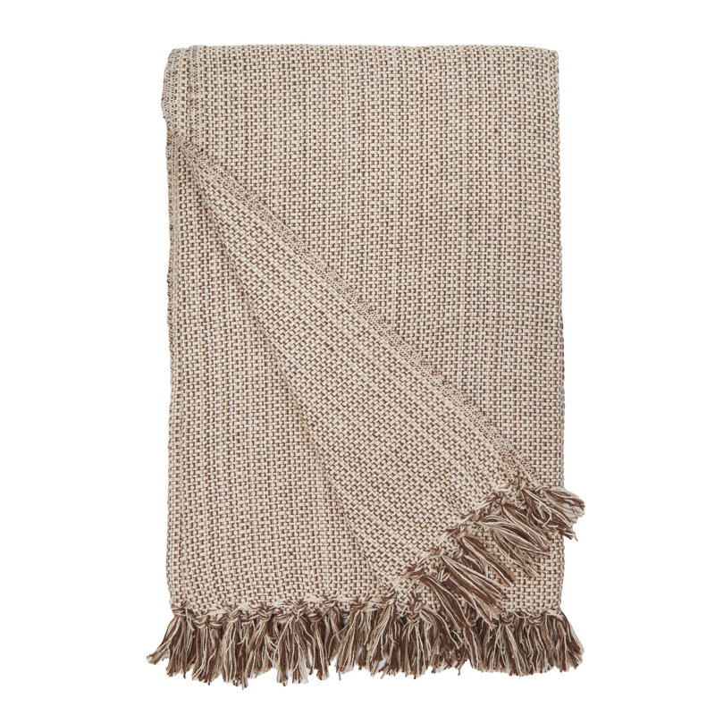 Julian Hand Woven Throw Blanket, Walnut
