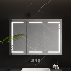 Galax 47.2'' W 31.5'' H Frameless Medicine Cabinet Mirror Fixed