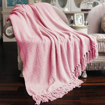 Tweed Knitted Throw Blanket