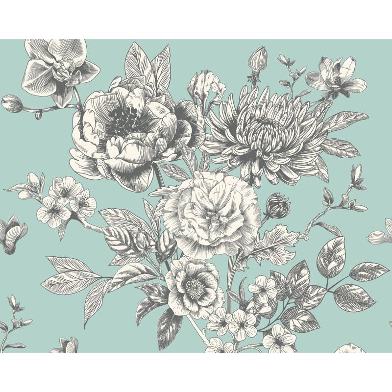 2.8m x 3.5m Smooth Wallpaper Roll, Light Blue/Grey