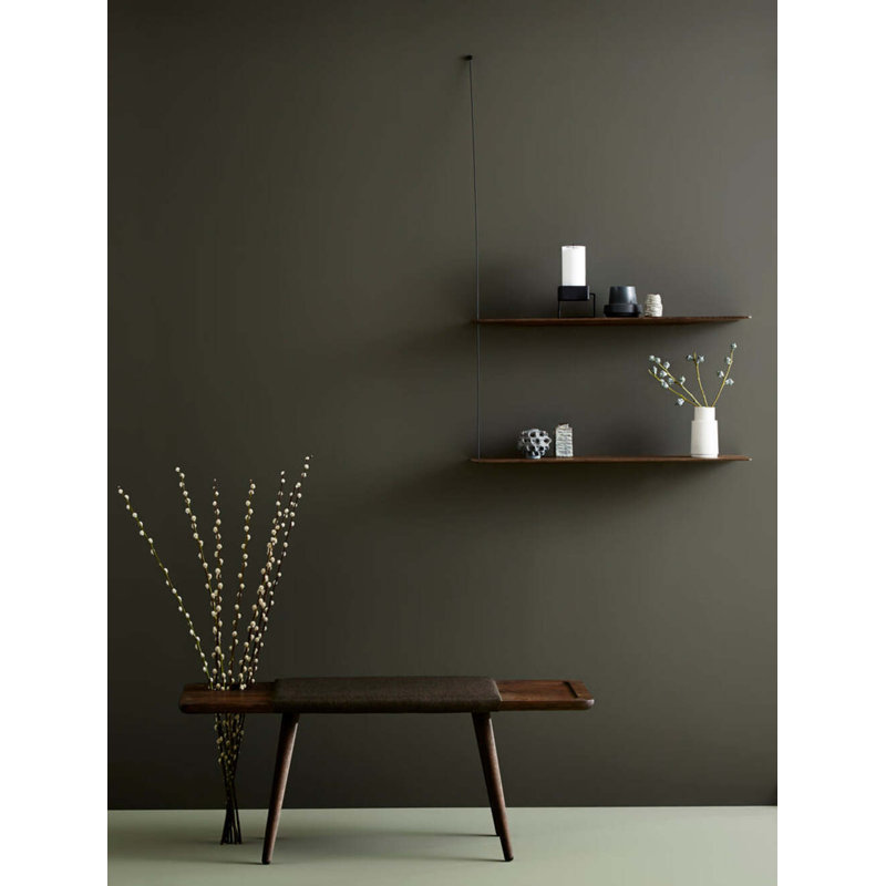 Stedge Shelf (80 Cm), Smoked Oak