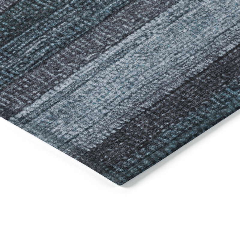 Machine Washable Indoor/Outdoor Xhevrie Teal Rug, Rectangle 1'8" x 2'6"