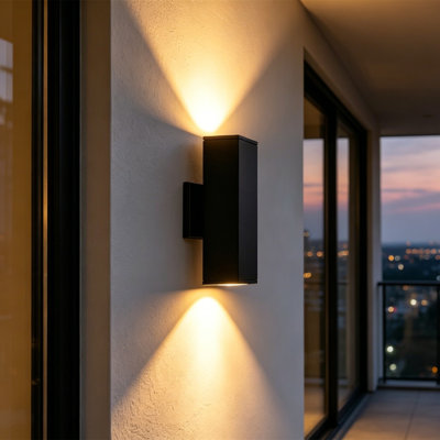 Breshawna Aluminum Matte Black Outdoor Armed Sconce