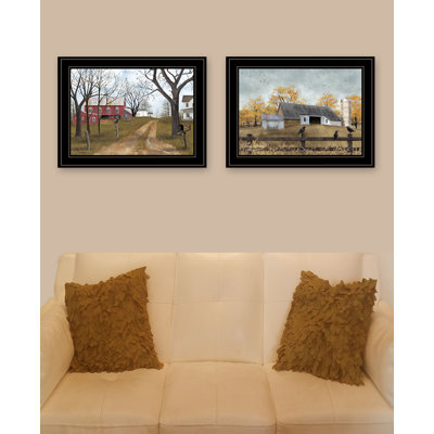 Set Of Two Country Roads 1 Framed Print Wall Art