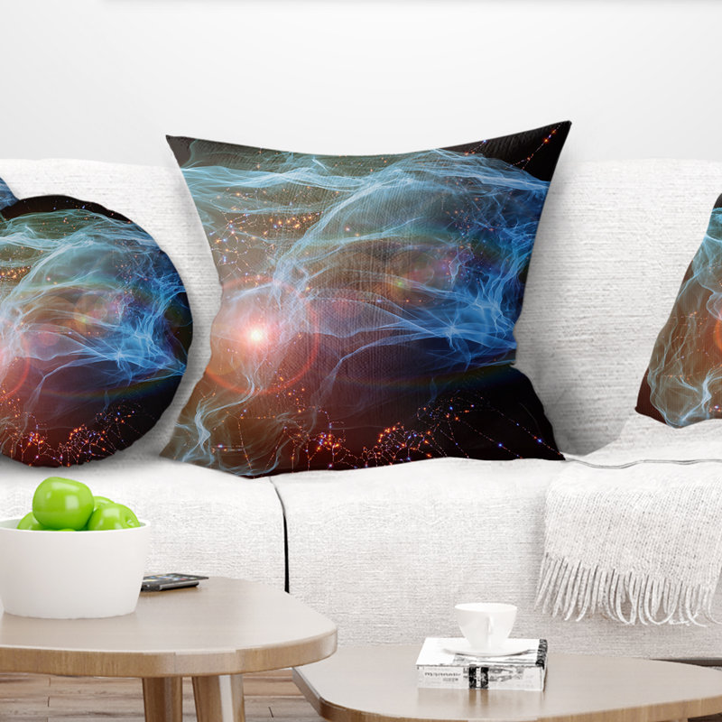  Oreiller abstrait à lumières réseau, 16 po x 1 po, Coussin décoratif