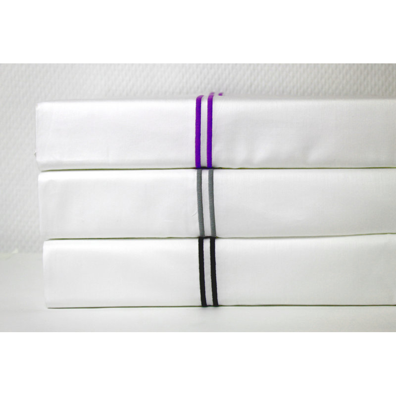 Nadia 100% Cotton Standard Sheet Set, King, Purple