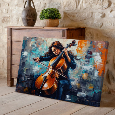 Toile, une scène dynamique mettant en vedette une jeune femme jouant passionnément un art mural