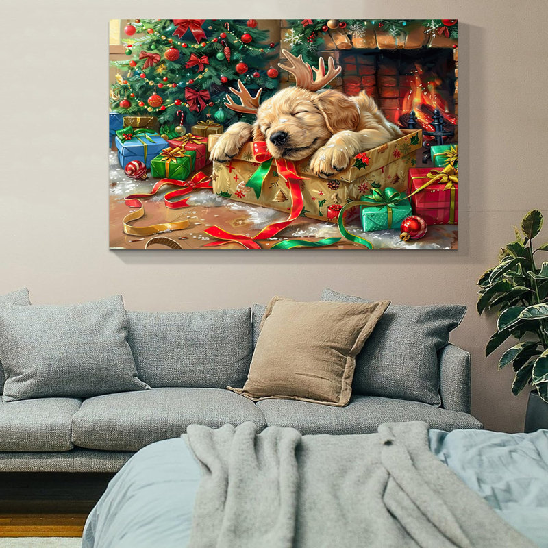 Arbre de Noël, art mural sur toile, H 12 po x P 1,5 po x l 18 po
