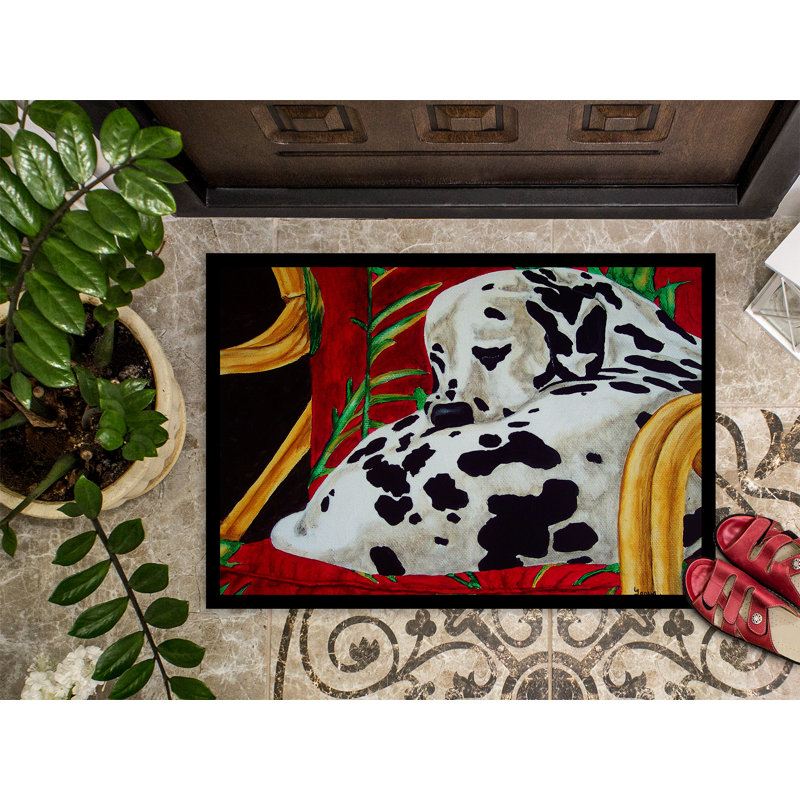 Paillasson d’extérieur antidérapant Dalmatien de Towanda Sunday, Rectangle 1 pi 6 po x 2 pi 3 po
