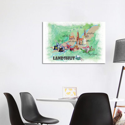 Affiche de voyage «Landhut, Allemagne» par Markus et Martina Bleichner - impression sur toile tendue