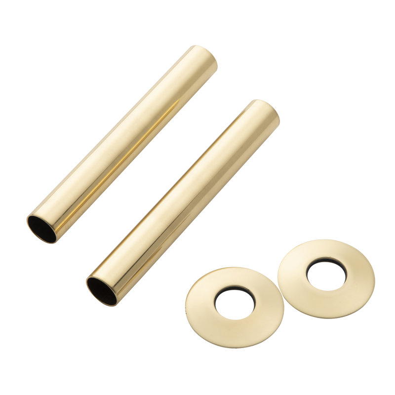 Abbeyville Heating Radiator Pipe Shrouds/Covers /Sleeves & Collars, Brass, 130mm H x 18mm W x 18mm D