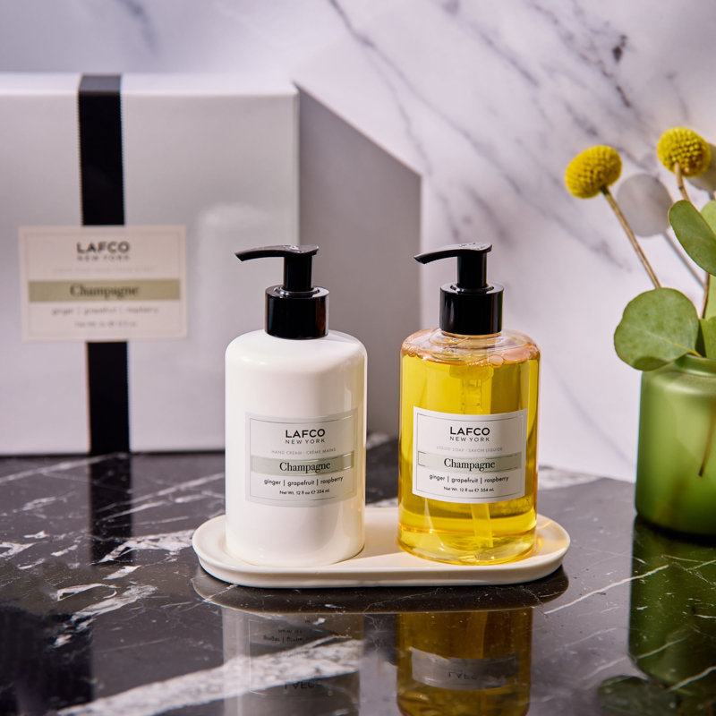 Ensemble d'accessoires de salle de bain champagne en céramique / porcelaine
