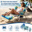 Chaise de plage 3-en-1 avec trou pour le visage, chaise de bronzage pliante avec repose-pieds réglable et poche de rangement