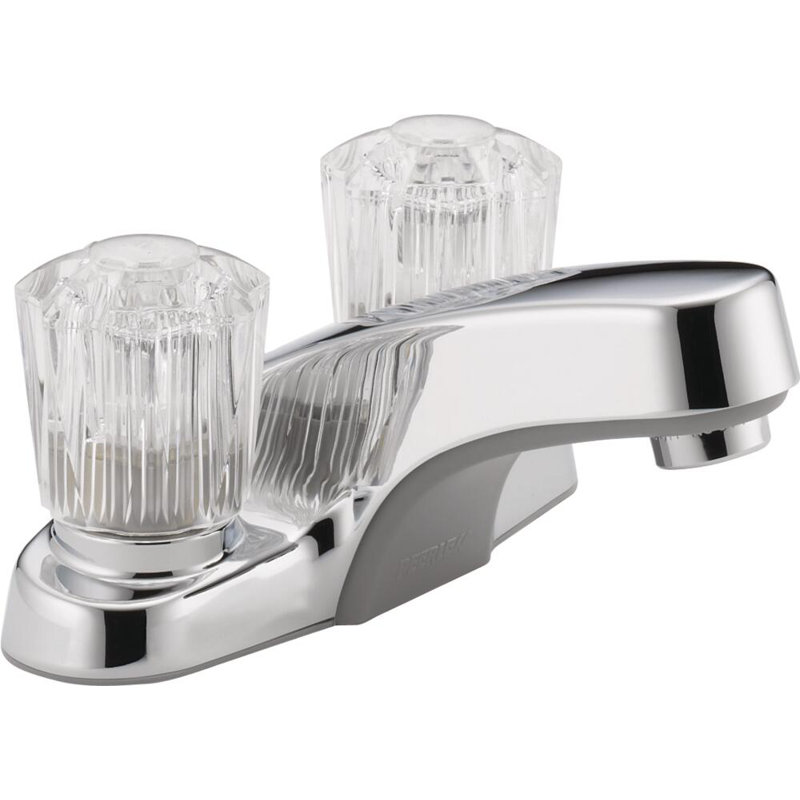 2-handle Bathroom Faucet, With Plastic Pop Up Drain